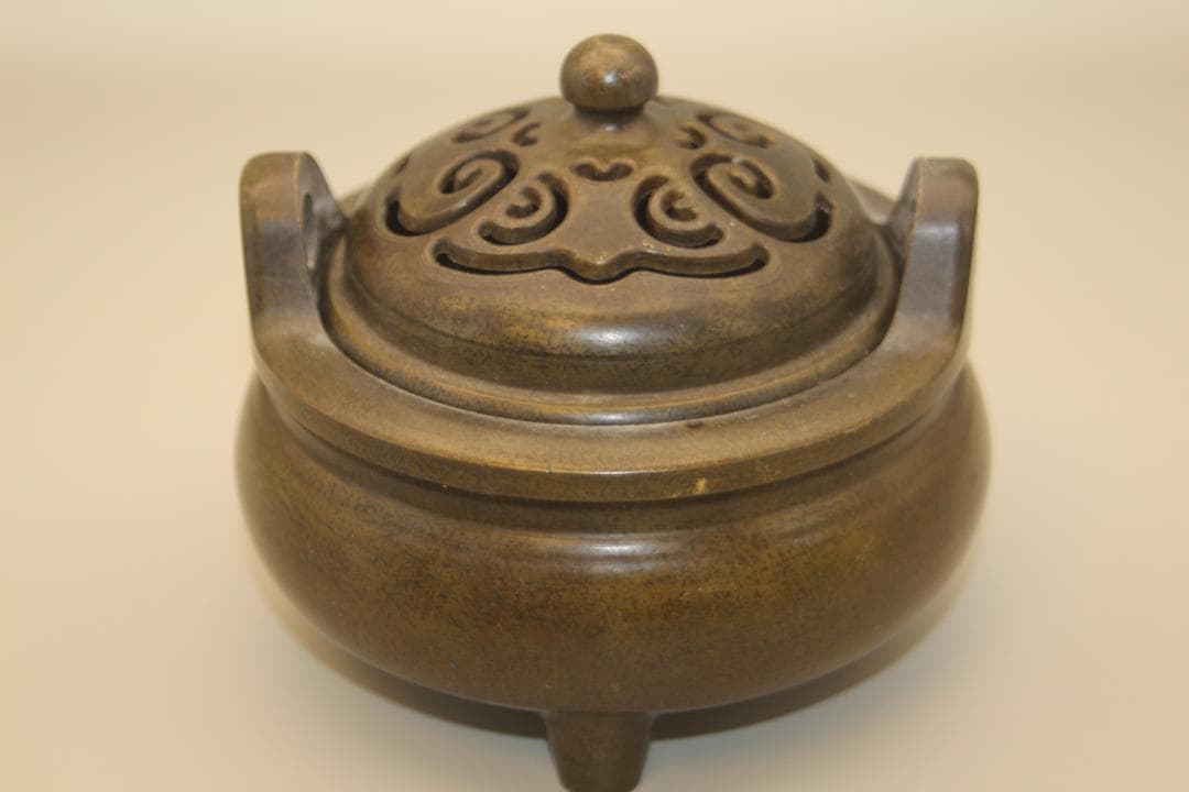 【海】中国　銅製香炉　宣字銘