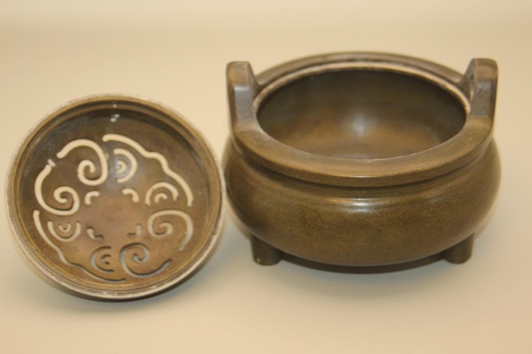 【海】中国　銅製香炉　宣字銘