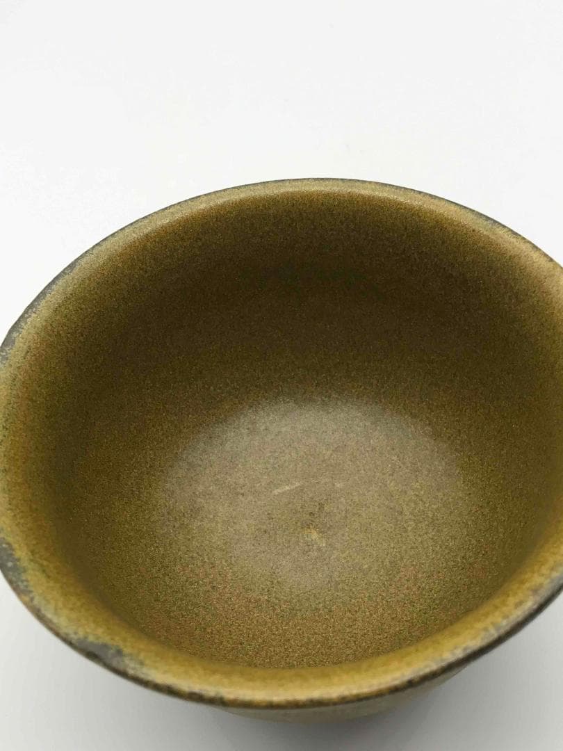 清時代　茶末釉茶碗　茶碗　湯呑　古染付　茶道具　旧家蔵出し(D-64)