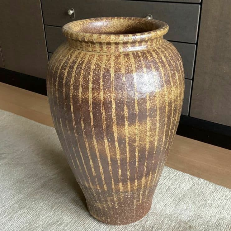 大壺　傘立て 小鹿田焼 刷毛 庭　陶器 インテリア