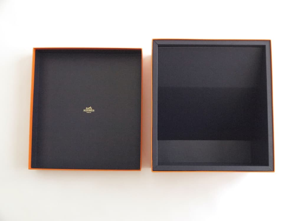 レア！HERMESネイビーボックス空箱 正規品 バーキン25用オレンジボックス