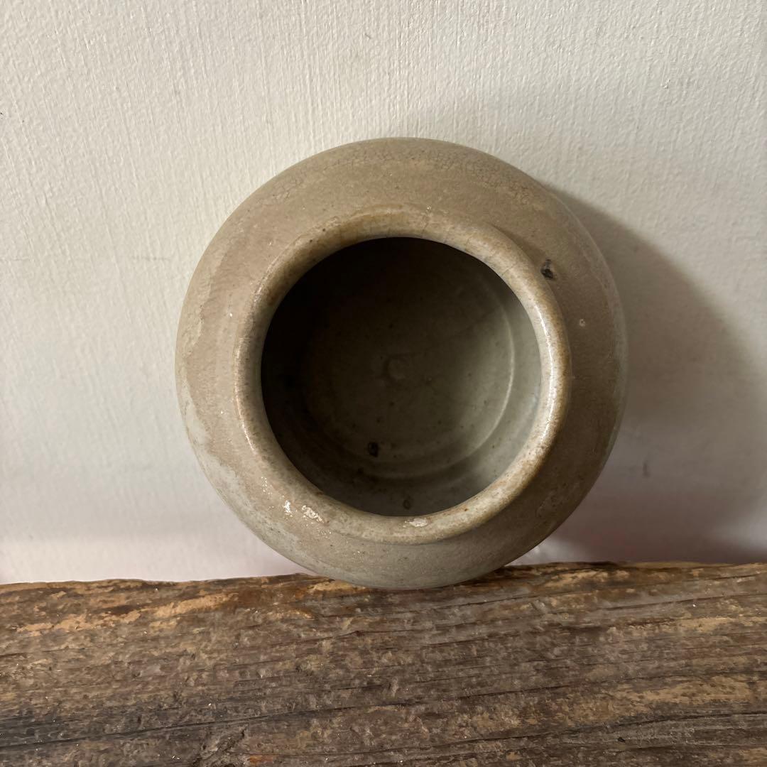 李朝壷　丸壷　白磁　塩笥壺　韓国骨董品.スッカラ.アンティーク.古民芸.立原正秋