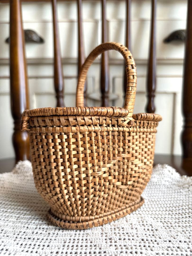 ♡ フランスアンティーク　ドールパニエ　人形用カゴ　プッペンパニエ　ハンドメイド