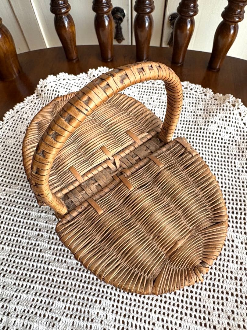 ♡ フランスアンティーク　ドールパニエ　人形用カゴ　プッペンパニエ　ハンドメイド