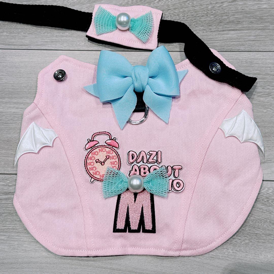 〆DAZI 犬用ハーネス、調整可能なベルクロデニム犬用ハーネス（小型犬用）