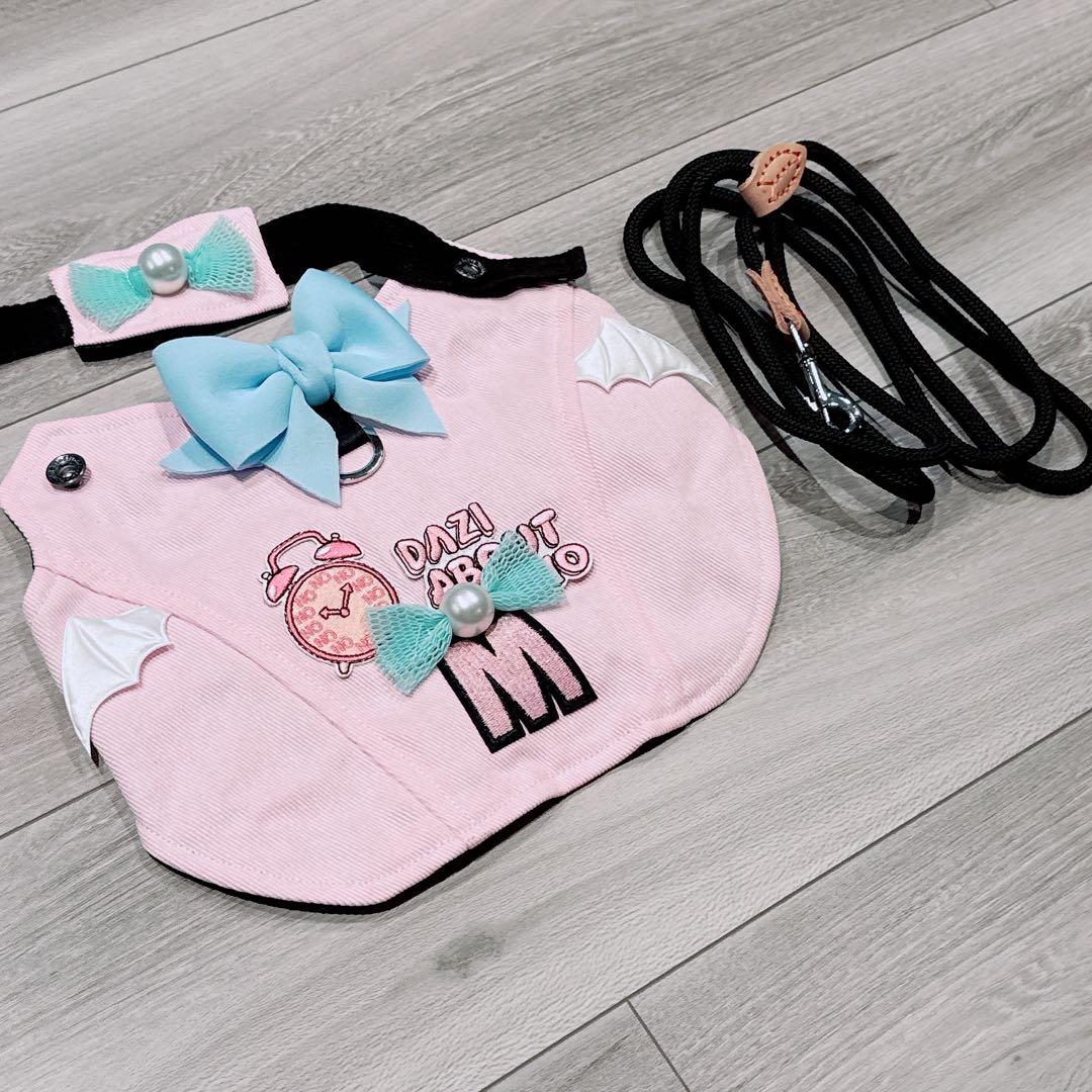 〆DAZI 犬用ハーネス、調整可能なベルクロデニム犬用ハーネス（小型犬用）