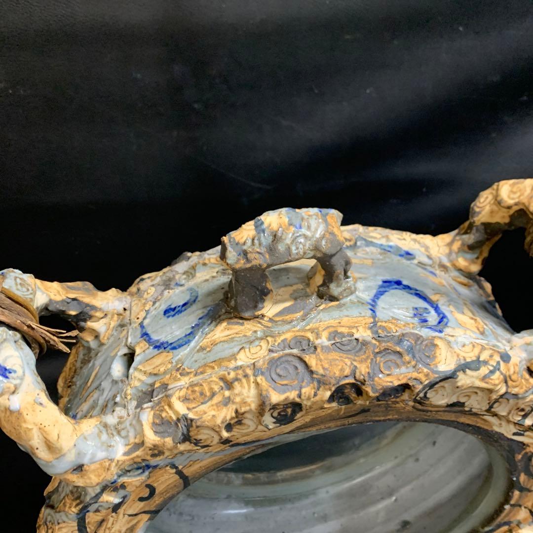 丸型の陶器の水槽　金魚・メダカ・インテリアに 和&アジアンテイスト