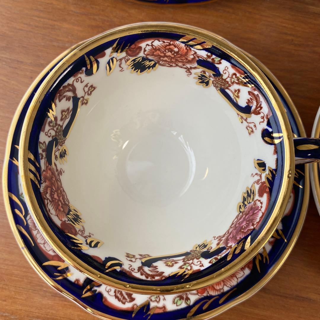 メイソンズ　ブルー　マンダレイ　ピオニー　カップ　ソーサー　プレート　2客セット