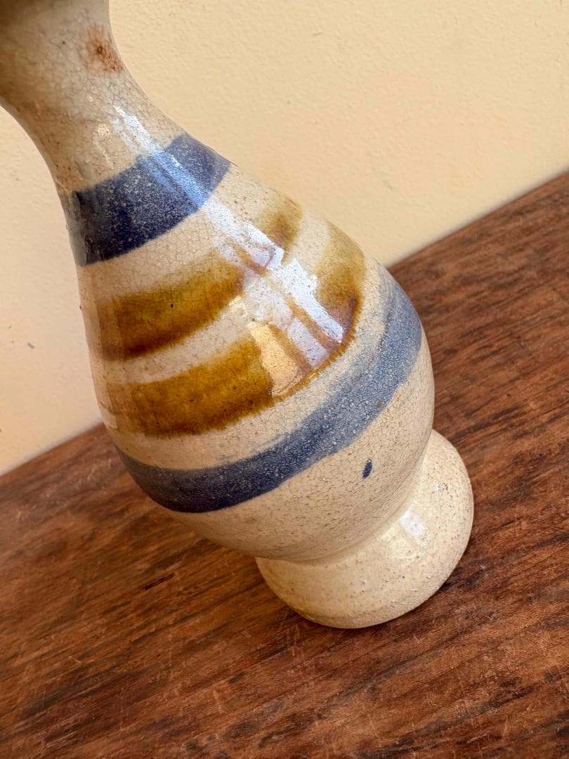 古琉球　花器　瓶子　輪線紋　沖縄やちむん