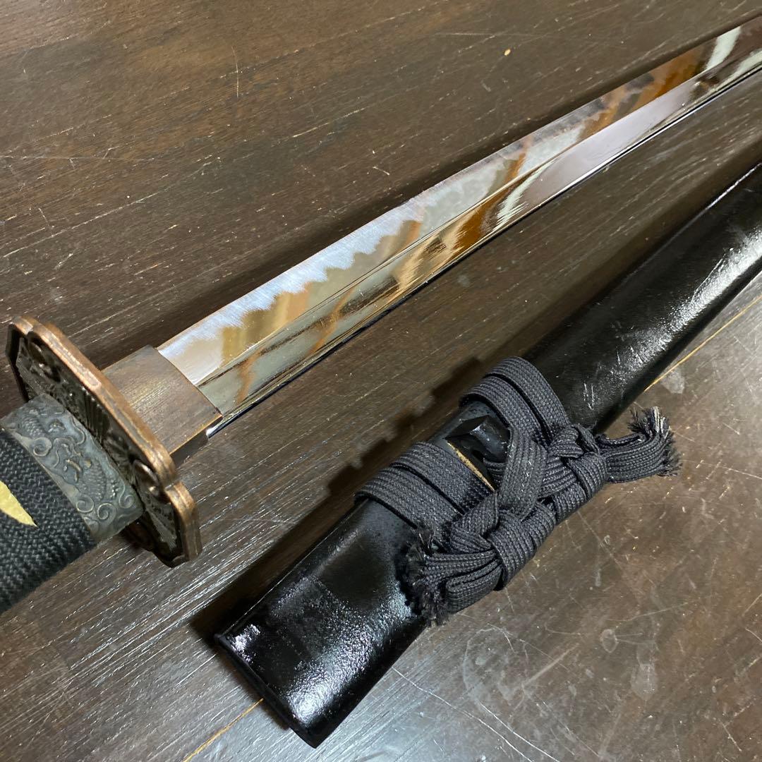 模造大刀 黒柄 太刀鍔 黒梨地鞘