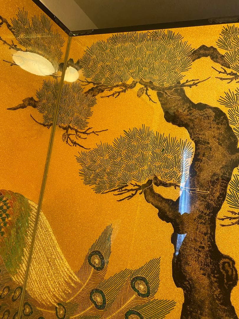 豪華絢爛⭐︎表面ガード付き　孔雀と花の衝立　ダイヤモンド入り（目）