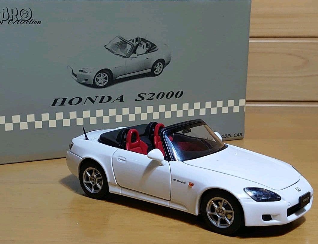 エブロEBBROホンダS2000 1/24プレミアムコレクション白ホワイト中古品