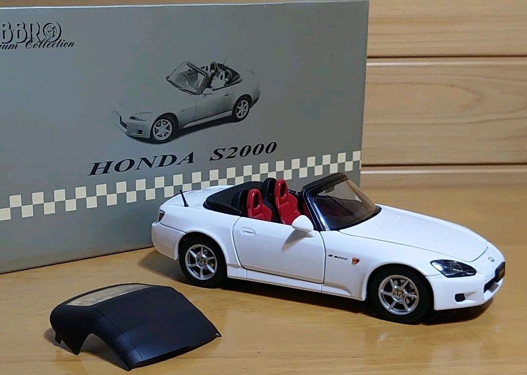 エブロEBBROホンダS2000 1/24プレミアムコレクション白ホワイト中古品