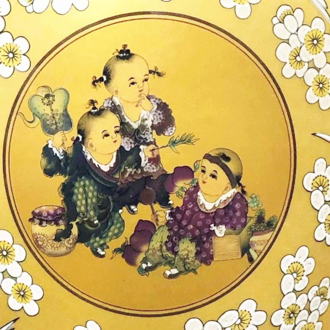 中国古玩唐物 乾隆年製 粉彩色絵金彩 唐子戯図花瓶 高41.5cm 骨董 古美術