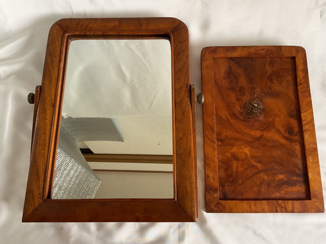 希少！！美しい花杢の古いフランス製「スタンドミラー」