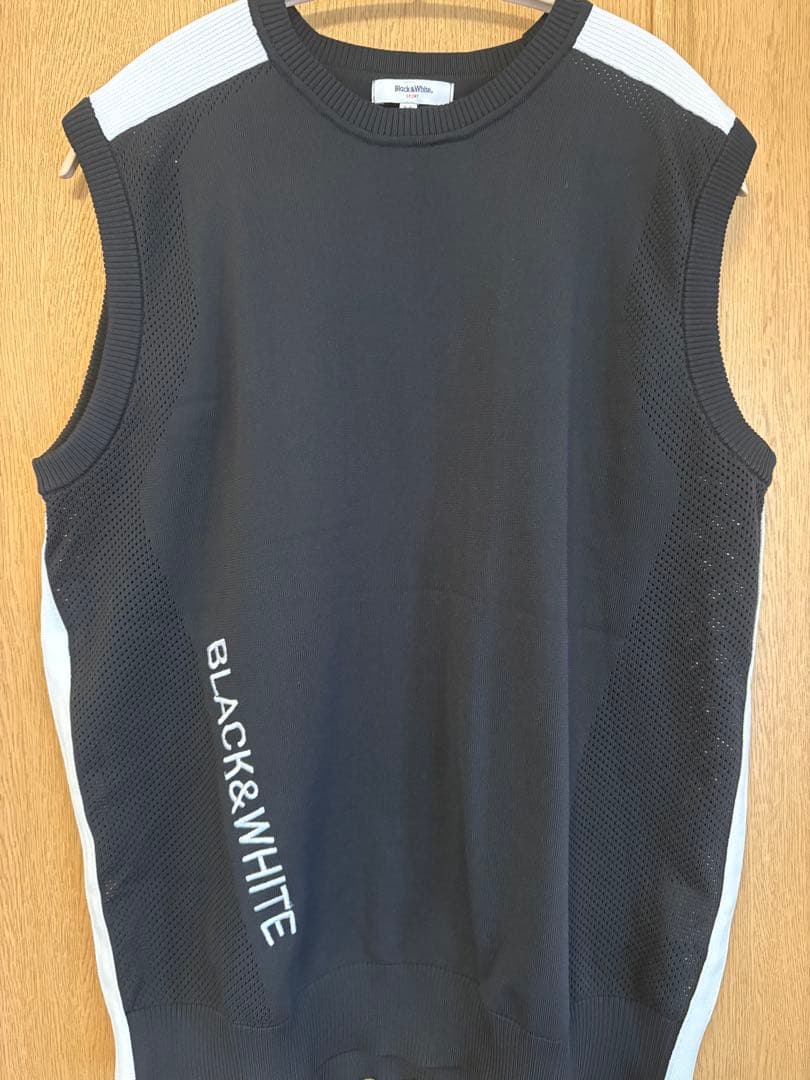 【Black&White】メンズ ゴルフ ベストLL