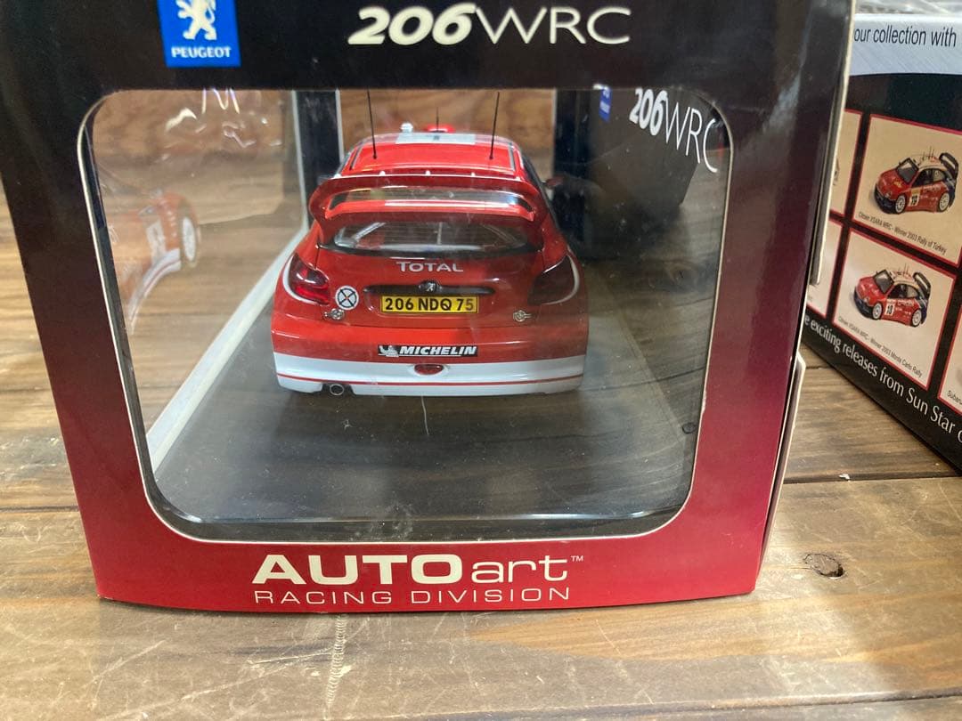AUTOartプジョー206WRC3台セット絶版車メチャレアナンバーおまけ付き