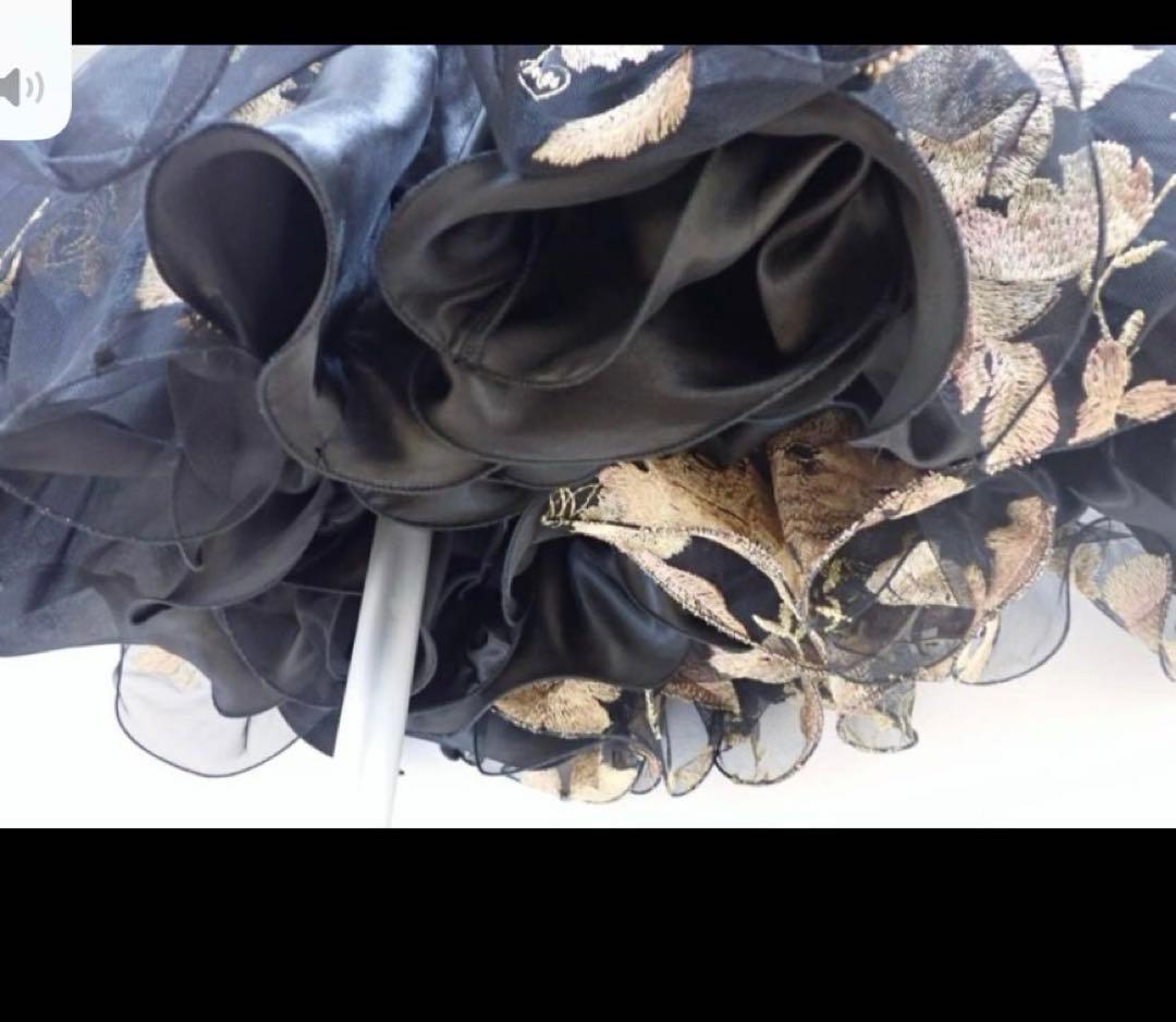 フラワー刺繍 黒 社交ダンス　ドレス