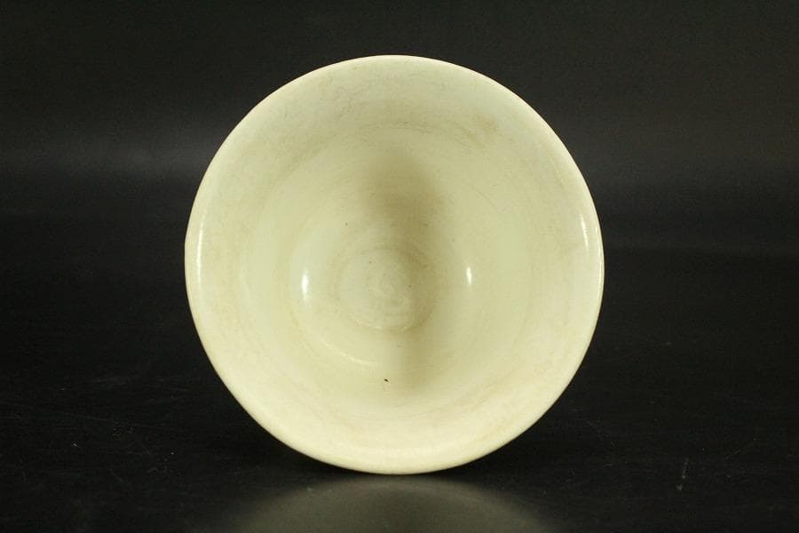 中国美術 白磁 高碗 台 二件 φ11.3cm(LC513)