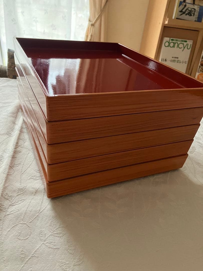 未使用❤️デリカバッド 漆塗り両目使い 5脚セット お正月 雛祭り 行事膳