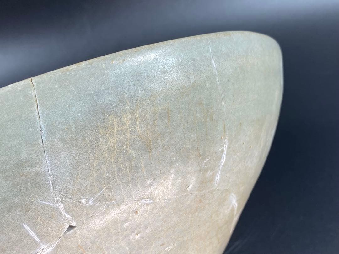 高麗青磁 鉢 大碗 傷有 残器 陶片 見本品参考品 金継ぎ用 時代物 径19cm