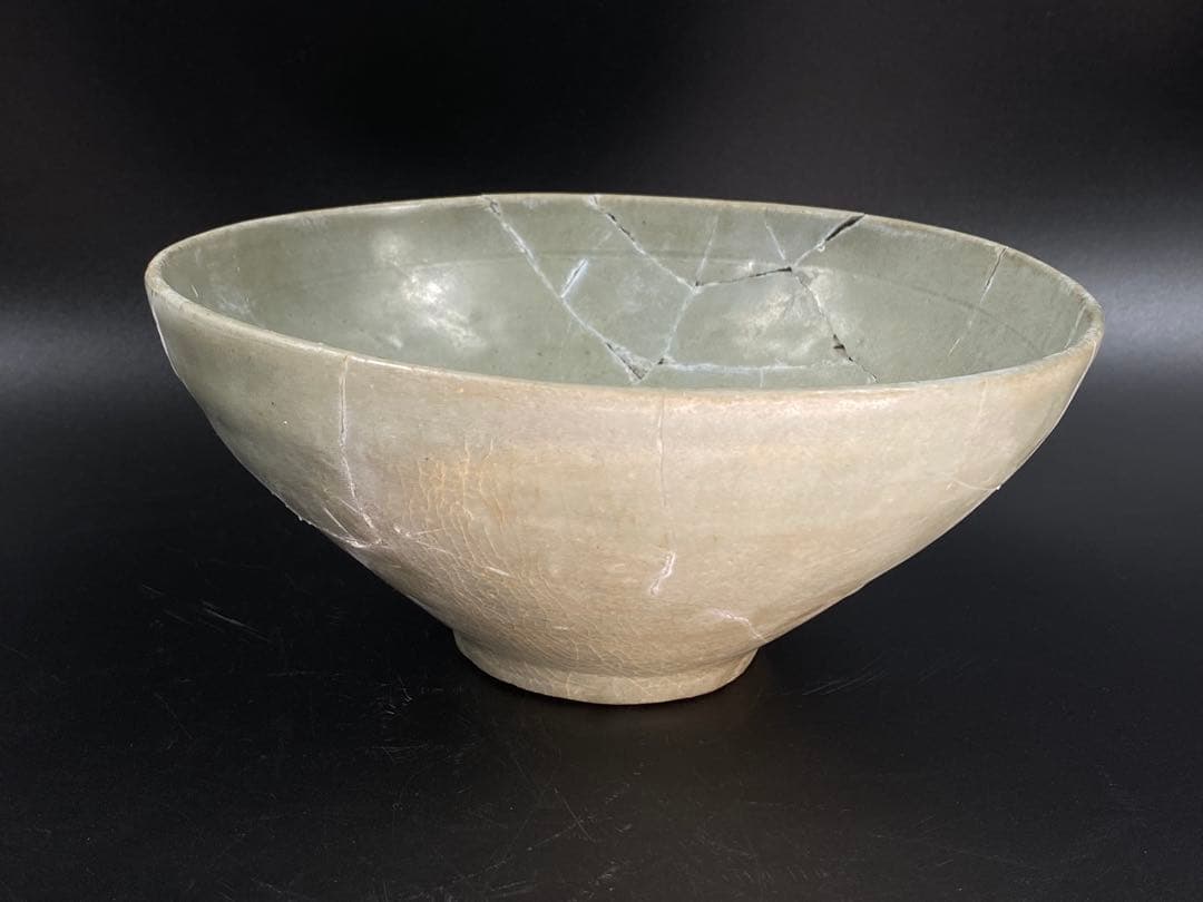 高麗青磁 鉢 大碗 傷有 残器 陶片 見本品参考品 金継ぎ用 時代物 径19cm