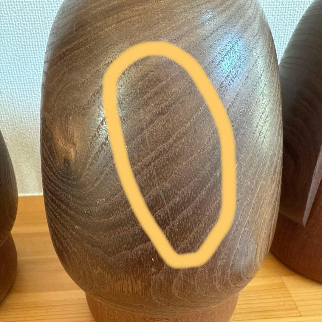 創作こけし　おかっぱ童女　松竹梅 竹田大介作　３点セット