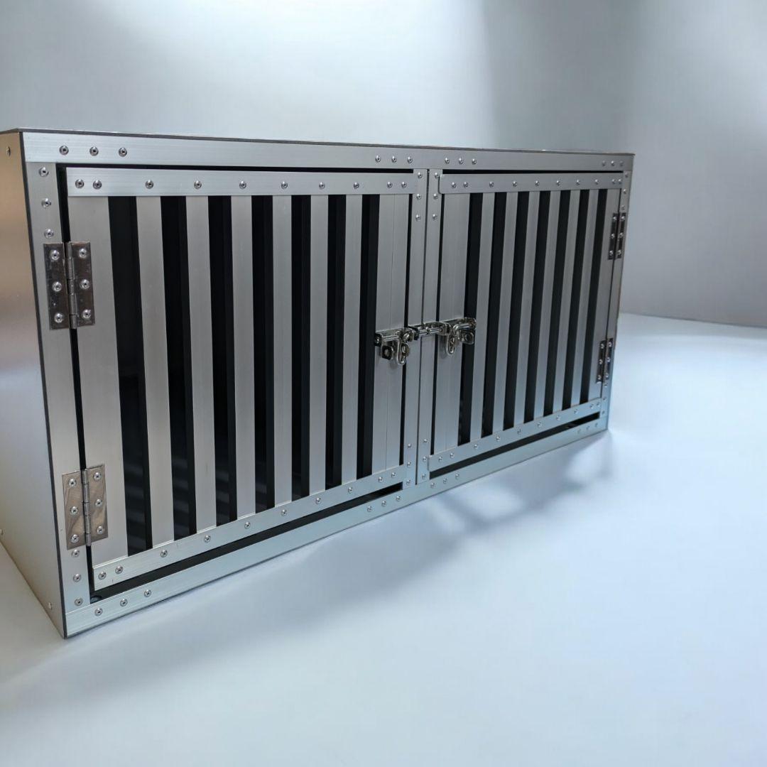 アルミドッグゲージ ✳ 2頭入れ【 幅90×奥行き80×高さ50 】