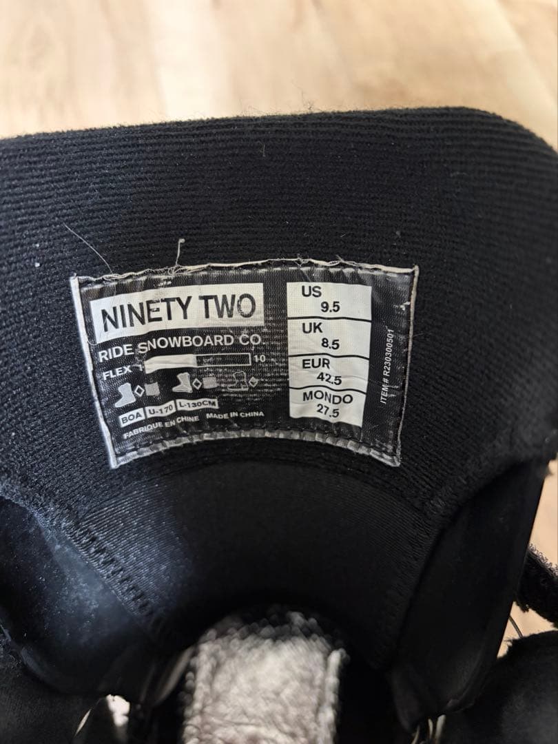 RIDE THE92 スノーボードブーツ ブラック 27.5cm