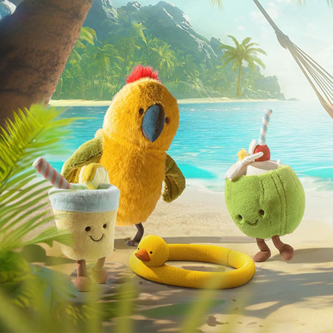 新品　ジェリーキャット　オウム　バッジビー　パロット　ぬいぐるみ　ギフト袋付