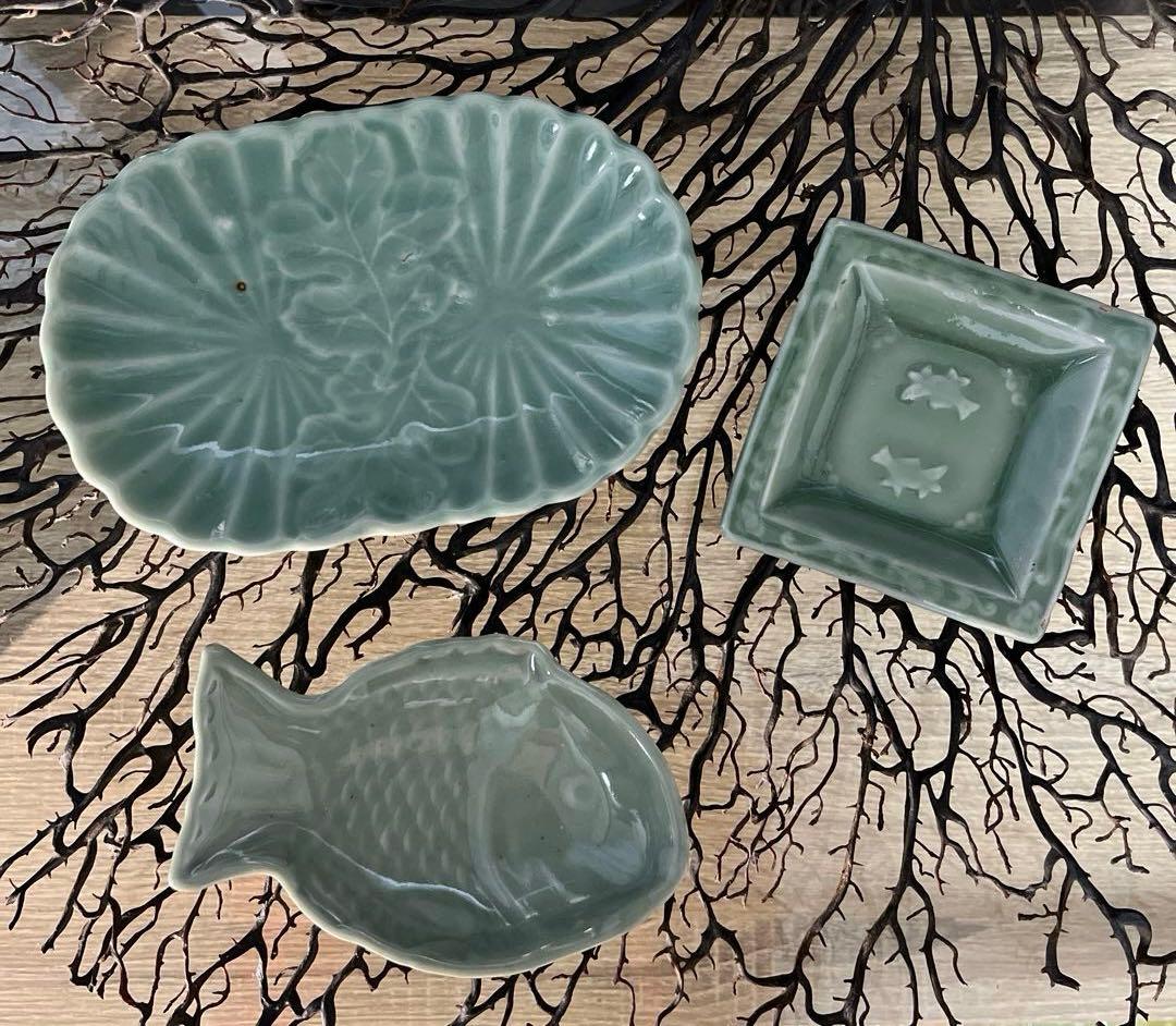 骨董　古伊万里　菊割重ね　菊花　変形　長皿　膾皿　向付　１客限り