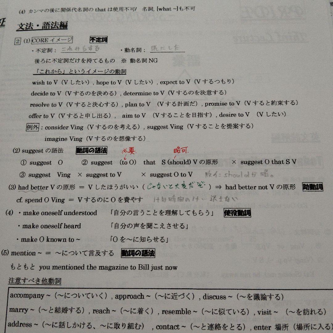 2024年春期講習私大英語 全4講解答解説プリント付き