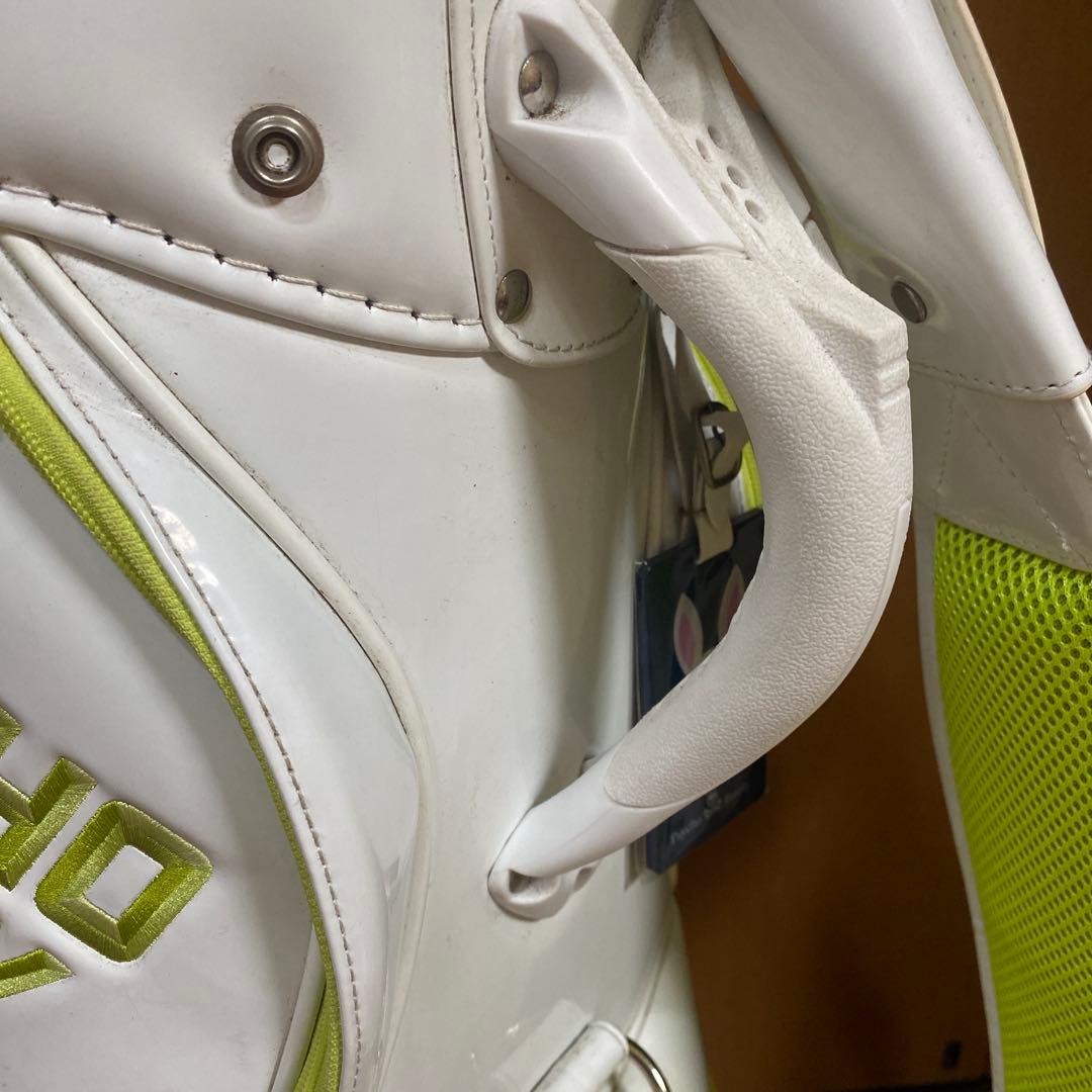 PSYCHO BUNNY キャディバッグ ホワイト/ライム　ヘッドカバー無