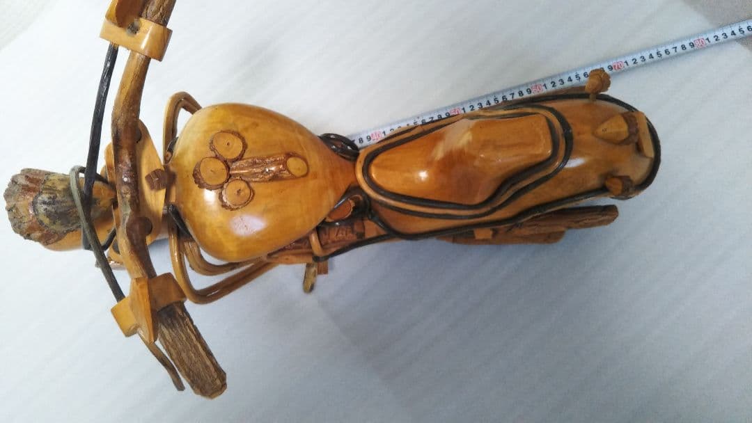 (値下げ)ハーレー風ビンテージ木製バイク　67cm最高級逸品