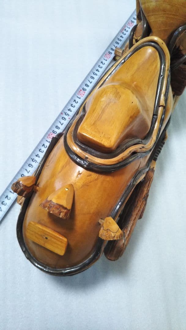 (値下げ)ハーレー風ビンテージ木製バイク　67cm最高級逸品