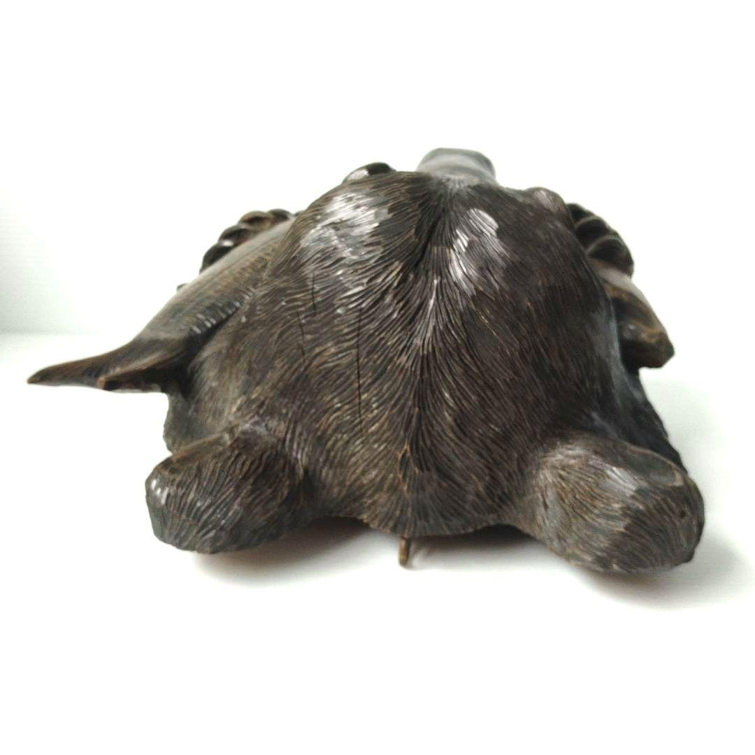 木彫り 熊 クマ 木彫り熊 彫刻熊 一刀彫 壁掛け 頭部 頭 鮭食い熊 北海道