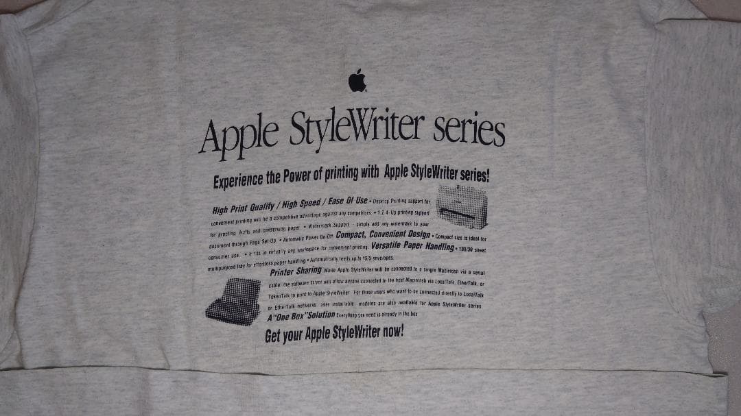 メリクリ!! ヴィンテージ物!! Apple StyleWriter Tシャツ