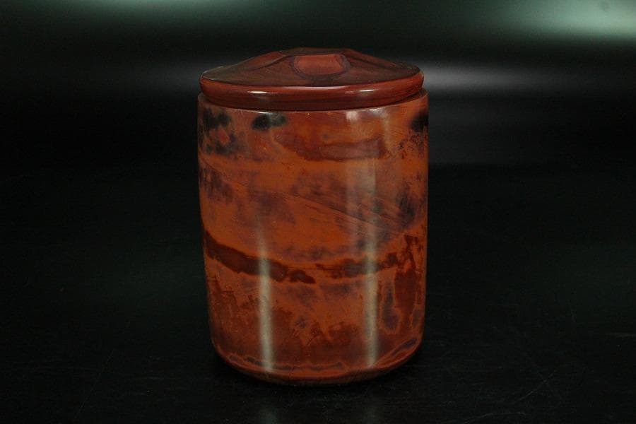 中国美術 乾隆 硝子 蓋物 高9cm(K-XA693)