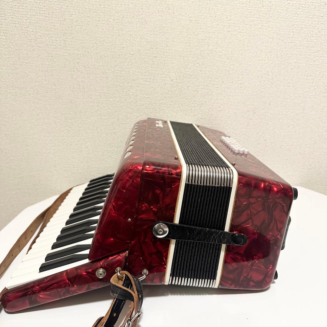 TOMBO トンボ アコーディオン No.320 赤パール 32鍵 ハードケース
