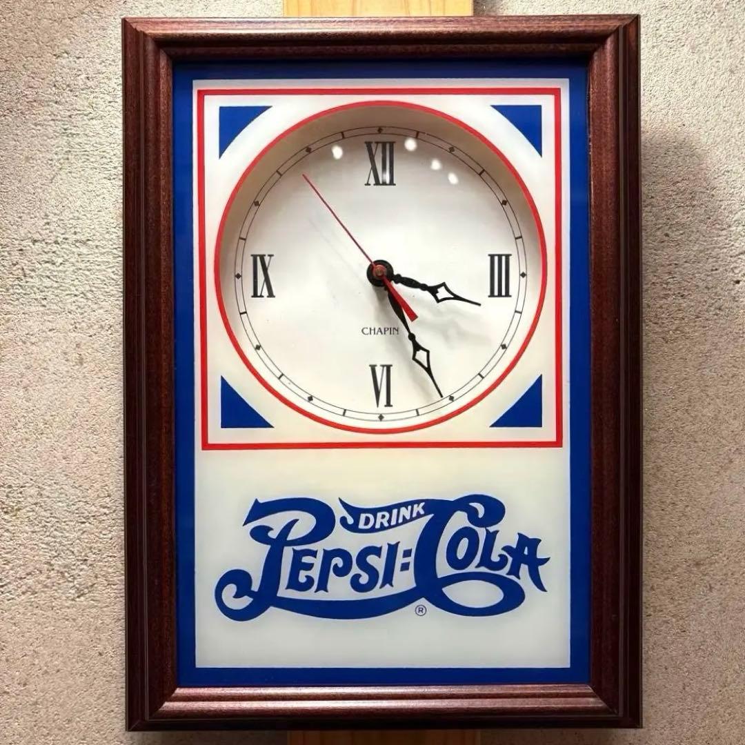 レア！　ペプシコーラ　ダブルドットロゴ　ウオールクロック　時計　看板