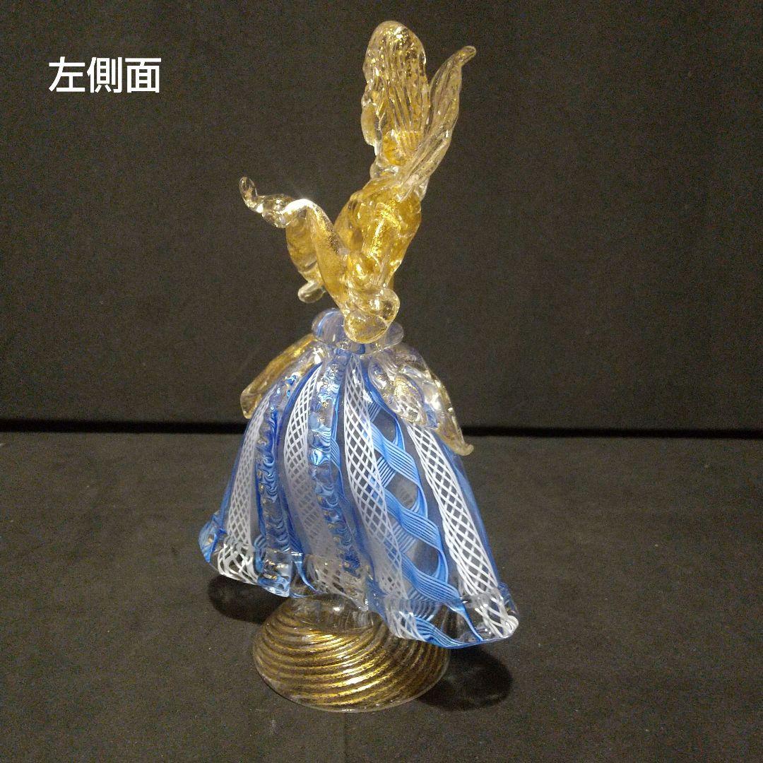 ベネチアンガラス フィギュリン レ―ス模様 ムラ―ノ ガラス イタリア製