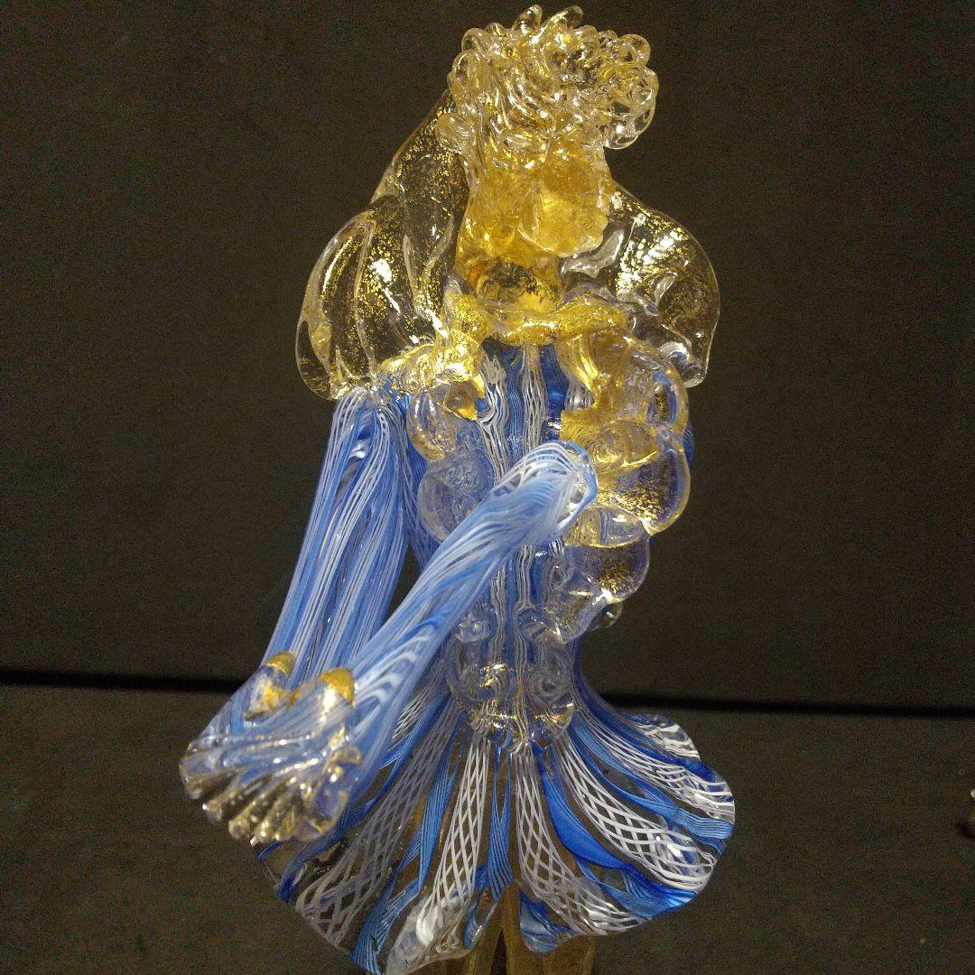 ベネチアンガラス フィギュリン レ―ス模様 ムラ―ノ ガラス イタリア製