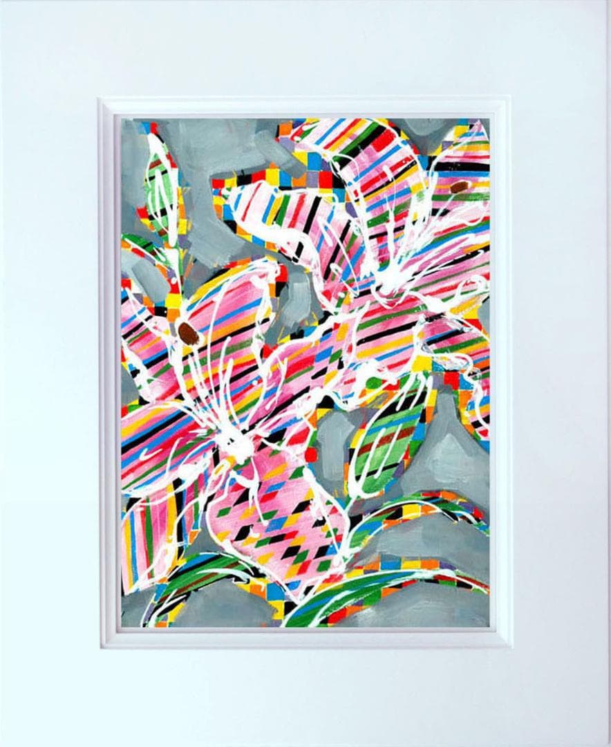 油絵 菅家令子 絵 絵画 インテリア uF6-064204 花 ゆり