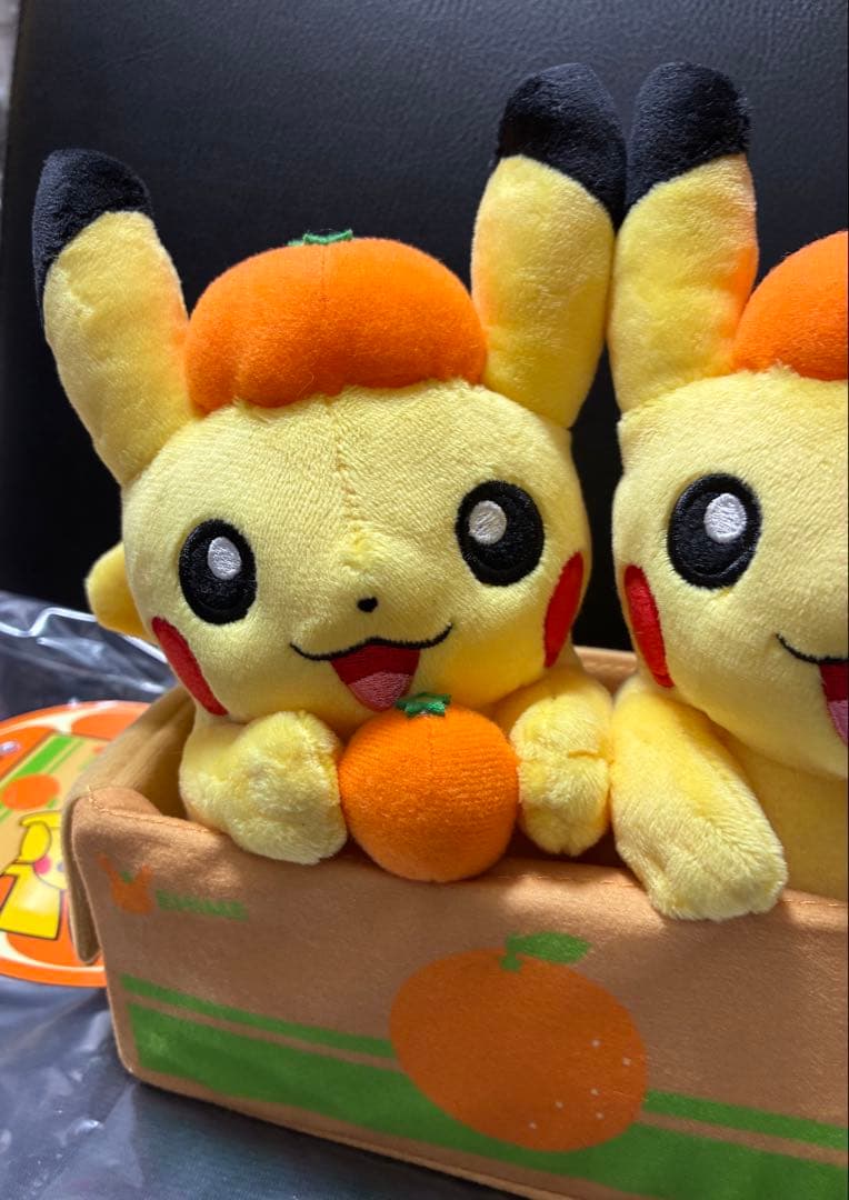 【タグ付き】 ポケモンストア 愛媛 ペアピカチュウ えひめみかん ぬいぐるみ