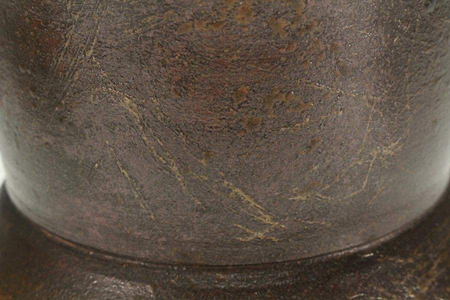 茶道具 古備前 管耳砂金袋 水指 徳川美術館参事 識箱(K-A409)