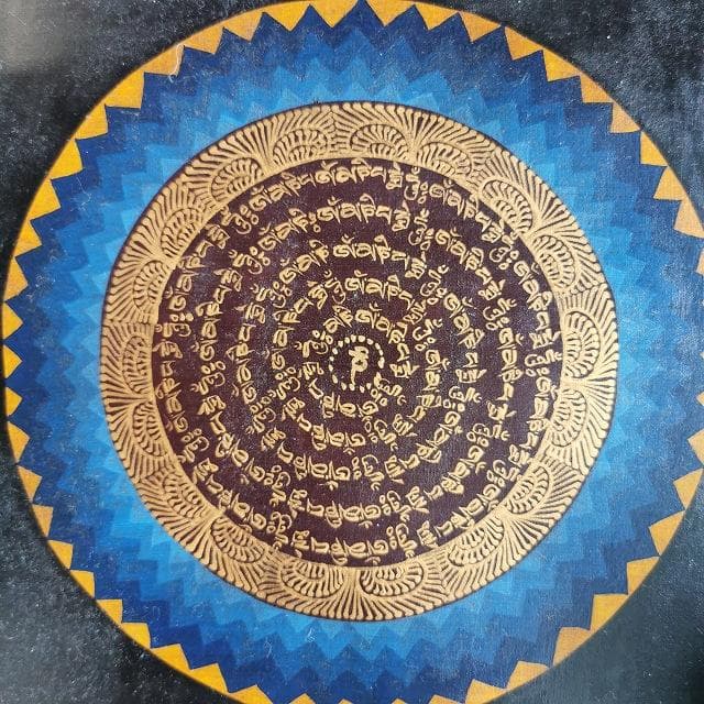 オンマニペメフム　マントラ　曼荼羅　：　タンカ　仏画（額縁なし）