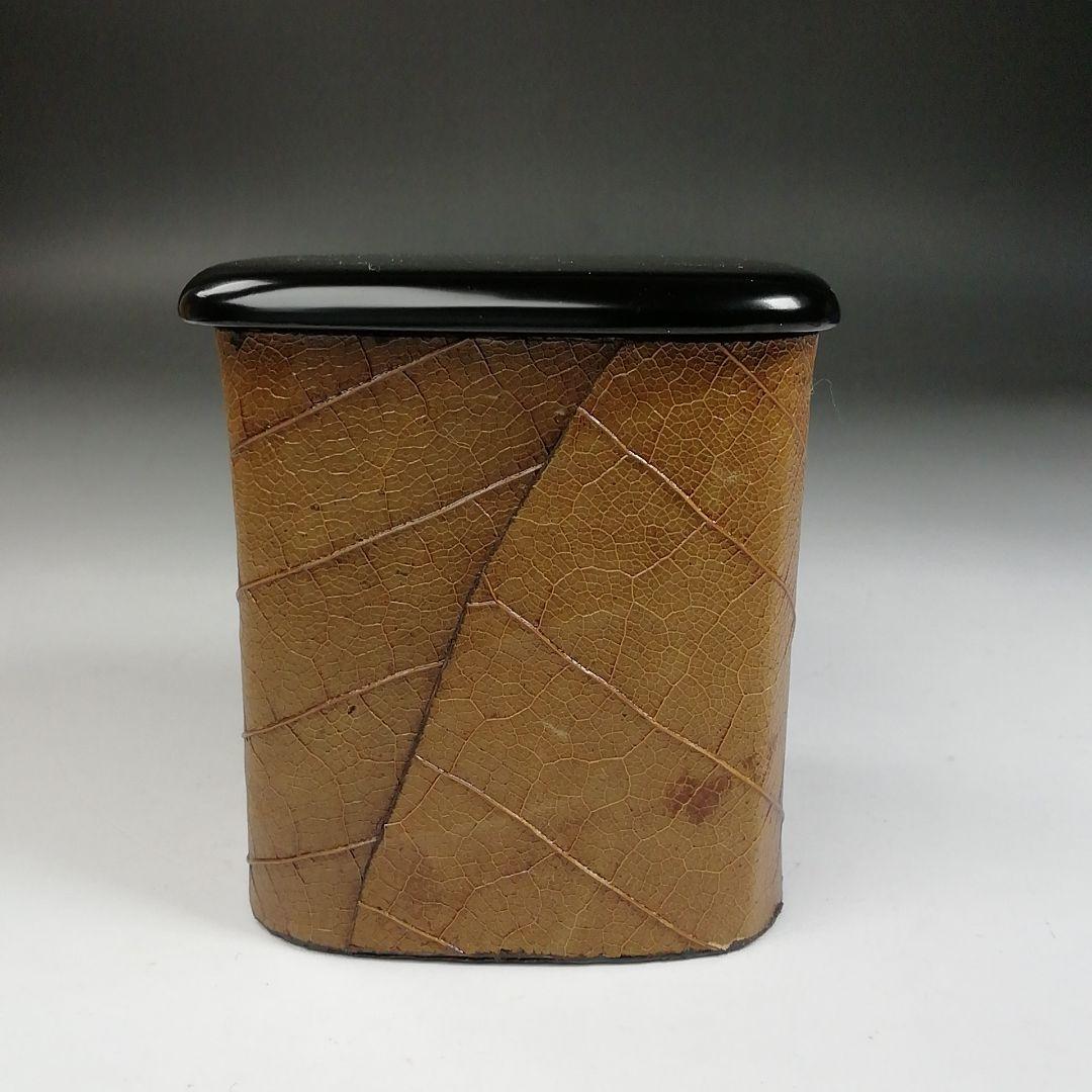 Ｗ１８０　茶器　『朴乃葉　一閑茶器』『三宅謙蔵 作』『茶入』　共箱　茶道具