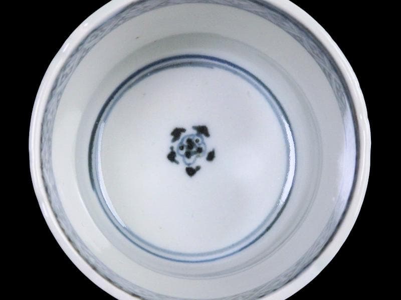 古伊万里　染付　竹笹の図　蕎麦猪口　D372AS-fbue