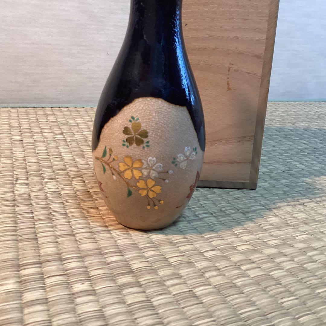 酒瓶　仁清写し雲錦模様　永楽善五郎作