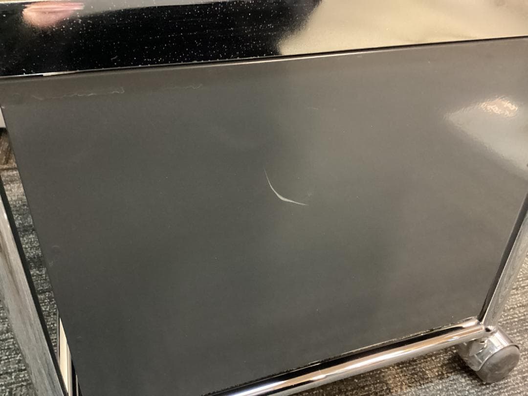 鍵付き　USMハラー　ロールボーイ　２段　デスクワゴン　アントラサイト　B